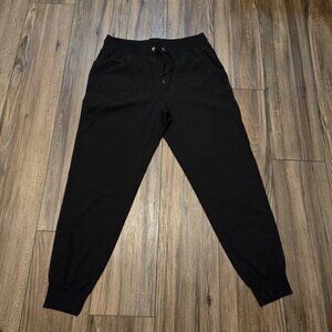 CRZ YOGA Black Drawstring Pants Joggers Lightweight Size Large (12) EUC